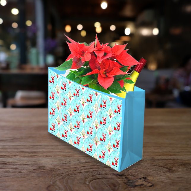 Bolsa De Regalo Grande Feliz Navidad Jugando al Tenis (Subido por el creador)