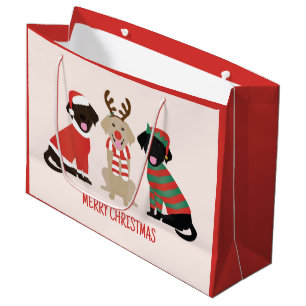 Bolsa De Regalo Grande Feliz Navidad Labrador Recuperar Perros