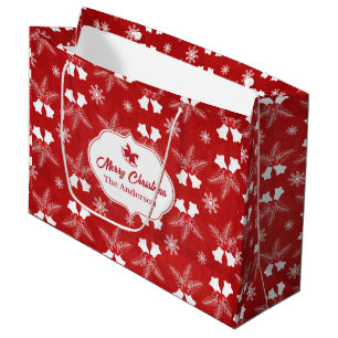 Bolsa De Regalo Grande Feliz Navidad Navidades del Patrón Rojo Bell