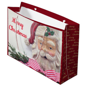 Bolsa De Regalo Grande Feliz Navidad Santa Giftbag