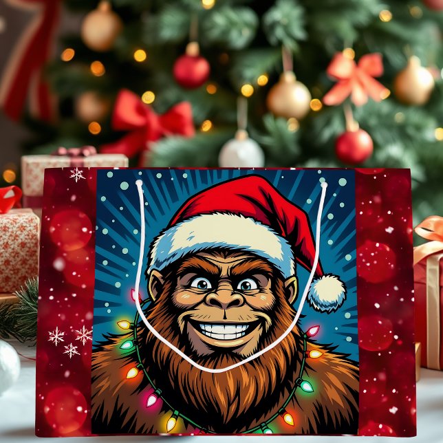 Bolsa De Regalo Grande Feliz Navidad Sasquatch Bigfoot (Subido por el creador)
