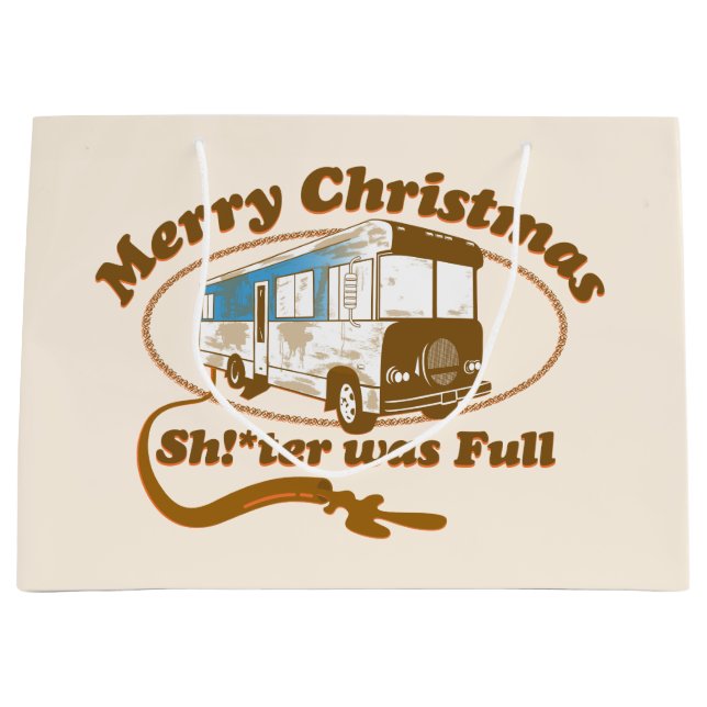 Bolsa De Regalo Grande ¡Feliz Navidad, Sh!*estaba lleno (Anverso)