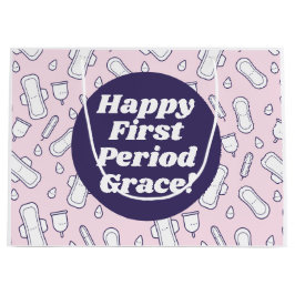 Bolsa De Regalo Grande Feliz primer periodo Fiesta Cubo Rosado Tampon Pad