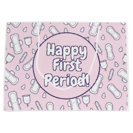 Bolsa De Regalo Grande Feliz primer periodo Fiesta Cubo Rosado Tampon Pad