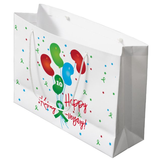Bolsa De Regalo Grande Feliz Riñón-versario (Angulo Anverso)