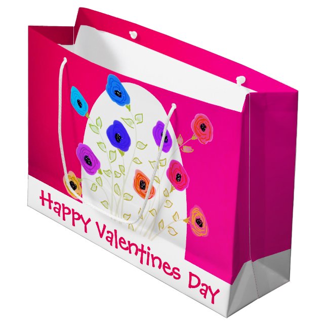 Bolsa de regalo grande Feliz San Valentín (Angulo Anverso)