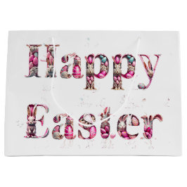 Bolsa De Regalo Grande Feliz texto decorativo de Pascua