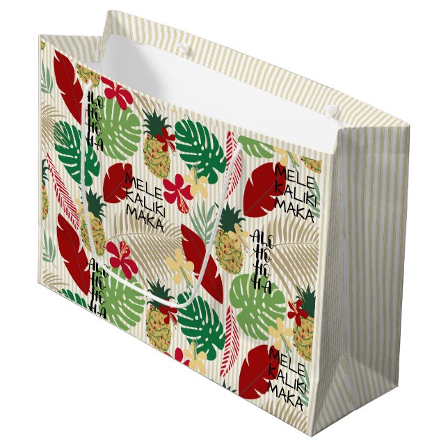 Bolsa De Regalo Grande Feriado tropical hawaiano ALO-HO-HA (Angulo Anverso)