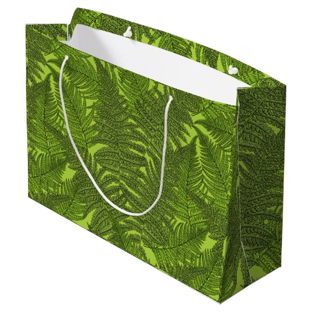Bolsa De Regalo Grande Fern en verde (Angulo reverso)