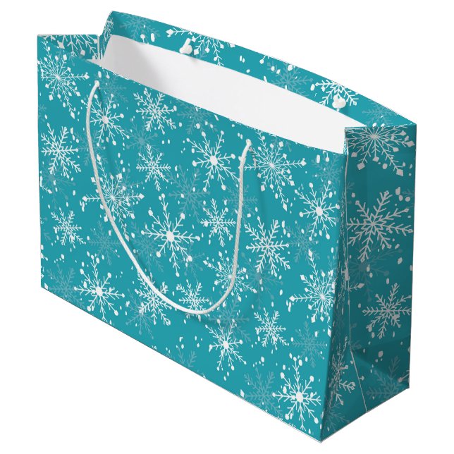 Bolsa De Regalo Grande FEROSAS copas de nieve azul (Angulo reverso)