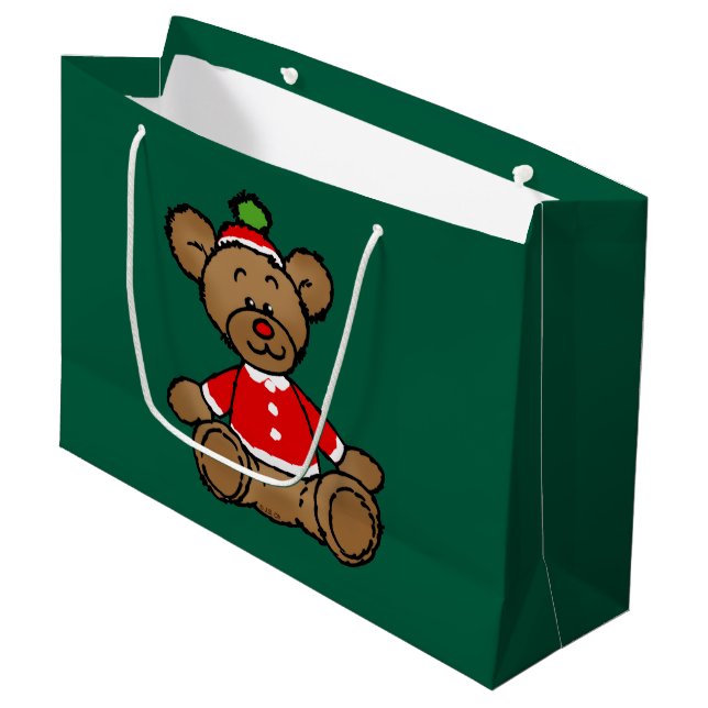 Bolsa De Regalo Grande Festive Christmas Teddy Bear Design (Angulo Anverso)