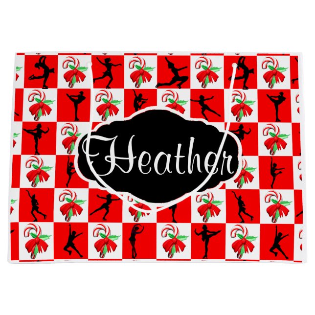 BOLSA DE REGALO GRANDE FESTIVE SKATING PERSONALIZADO NAVIDADES GIFT BAG (Anverso)