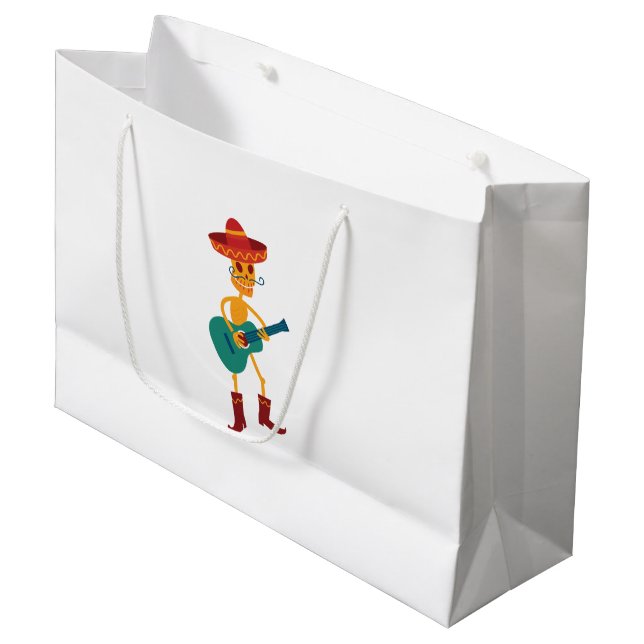 Bolsa De Regalo Grande Festive Skeleton Guitar Player (Angulo Anverso)