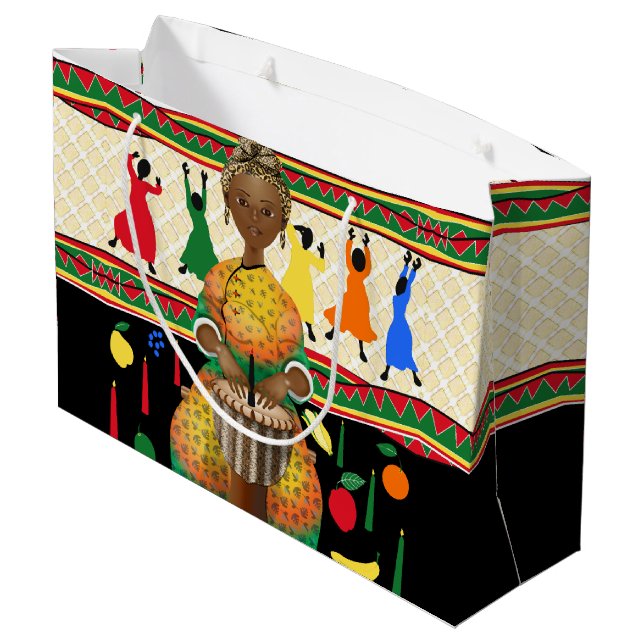 Bolsa De Regalo Grande Festividad afroamericana de Kwanzaa (Angulo reverso)