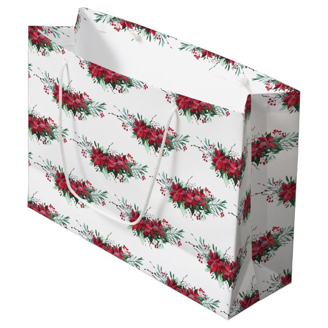 Bolsa De Regalo Grande Festividad botánica de la fiesta de los navidades  (Angulo Anverso)