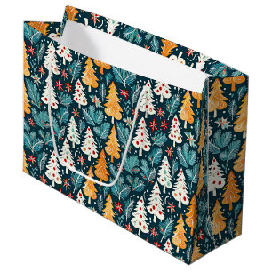 Bolsa De Regalo Grande Festividad de los árboles de navidad de cute merry
