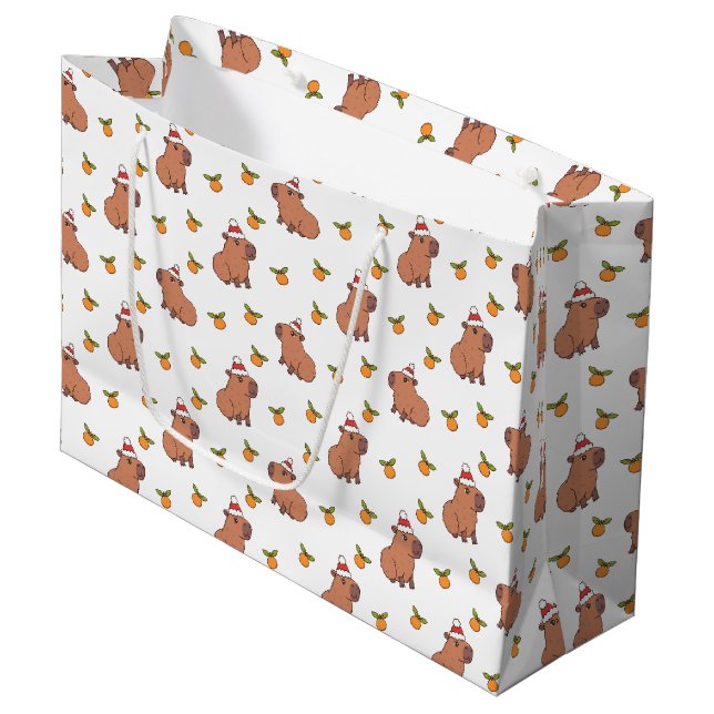 Bolsa De Regalo Grande Festividad de los Navidades Capybara (Angulo Anverso)