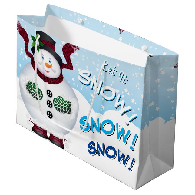 Bolsa De Regalo Grande Festividad de los Navidades Snowflake (Angulo Anverso)