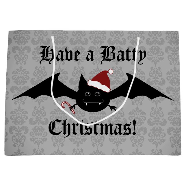Bolsa De Regalo Grande Festividad de murciélago de Navidades góticos (Anverso)
