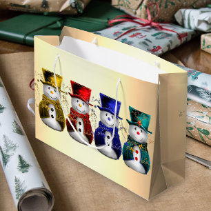 Bolsa De Regalo Grande Festividad de Navidades de Snowmen