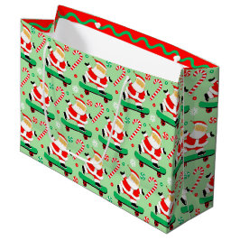 Bolsa De Regalo Grande Festividad de Skateboarding Santa Navidades