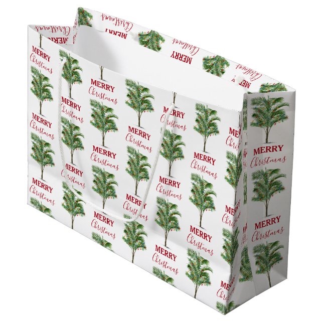 Bolsa De Regalo Grande Festividad del árbol de la palmera tropical (Angulo Anverso)
