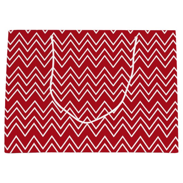 Bolsa De Regalo Grande Festividad del invierno rojo blanco (Anverso)