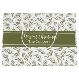 Bolsa De Regalo Grande Festividad del patrón de cipreses de Navidades más