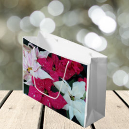Bolsa De Regalo Grande Festividad Festividad Poinsettias Floral