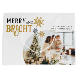 Bolsa De Regalo Grande Festividad moderna de fotos y Navidades brillantes