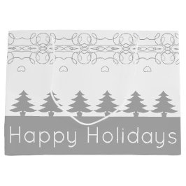 Bolsa De Regalo Grande Festividad moderna gris y blanco