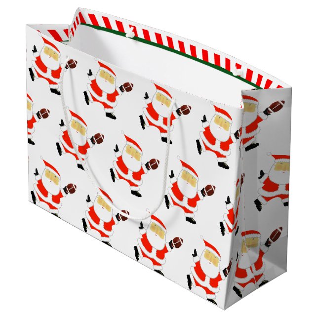 Bolsa De Regalo Grande Festividades de los Navidades de fútbol (Angulo reverso)