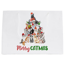 Bolsa De Regalo Grande Festividades de los Navidades del gato del árbol d