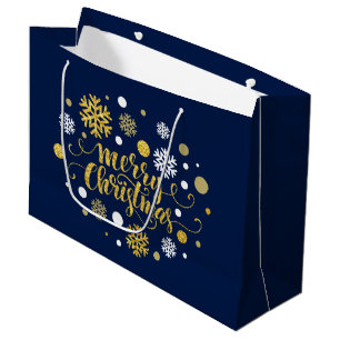 Bolsa De Regalo Grande Festividades navidades - Feliz Navidad Shimmer