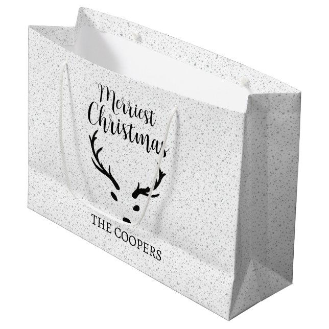 Bolsa De Regalo Grande Festividades Navidades reno Vacaciones blancas de  (Angulo Anverso)