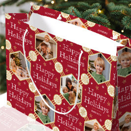 Bolsa De Regalo Grande Festividades Navidades Snowflake Foto clásica de r