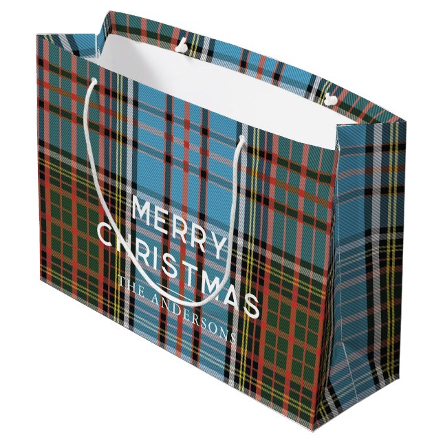 Bolsa De Regalo Grande Festividades navideñas navideñas Anderson Tartan (Angulo reverso)