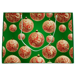 Bolsa De Regalo Grande Festividades rojas y verdes