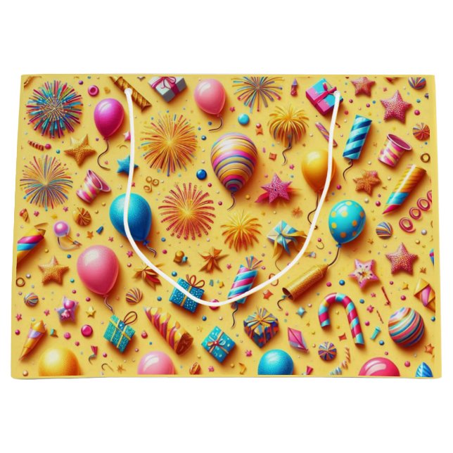 Bolsa De Regalo Grande Fiesta amarillo (Anverso)