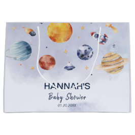 Bolsa De Regalo Grande Fiesta Baby Shower del Rocket Outer Space Boy
