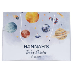 Bolsa De Regalo Grande Fiesta Baby Shower del Rocket Outer Space Boy