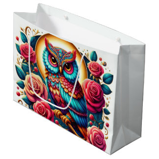 Bolsa De Regalo Grande Fiesta de amantes de búhos lindos