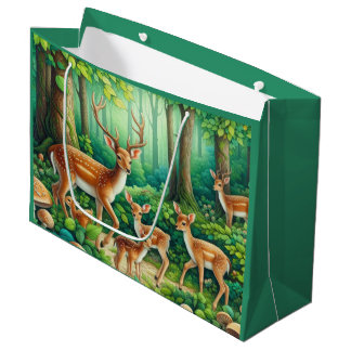 Bolsa De Regalo Grande Fiesta de amantes de ciervos del bosque lindo