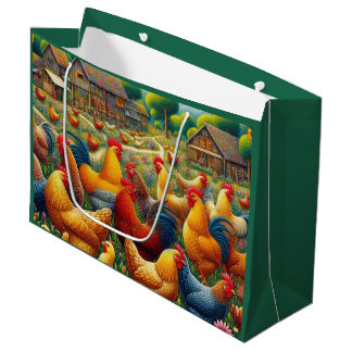Bolsa De Regalo Grande Fiesta de amantes de gallos lindos