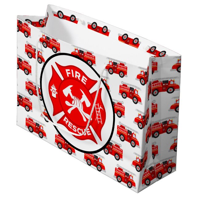 Bolsa De Regalo Grande Fiesta de bomberos de ocupación corta (Angulo Anverso)