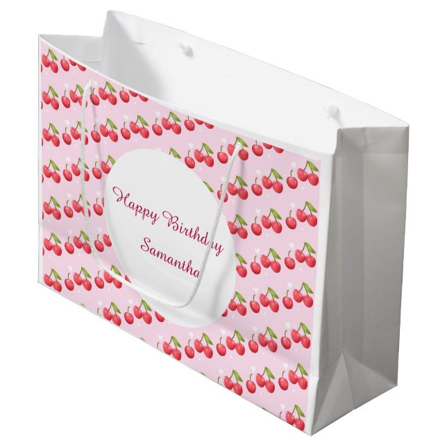 Bolsa De Regalo Grande Fiesta de cumpleaños 1 Cute Cherry (Angulo Anverso)