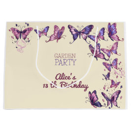 Bolsa De Regalo Grande Fiesta de cumpleaños con mariposas