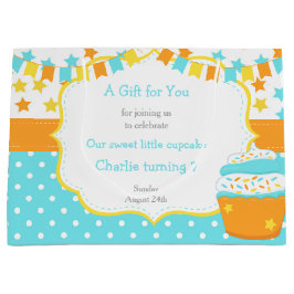 Bolsa De Regalo Grande Fiesta de cumpleaños de Cupakes y Sprinkles