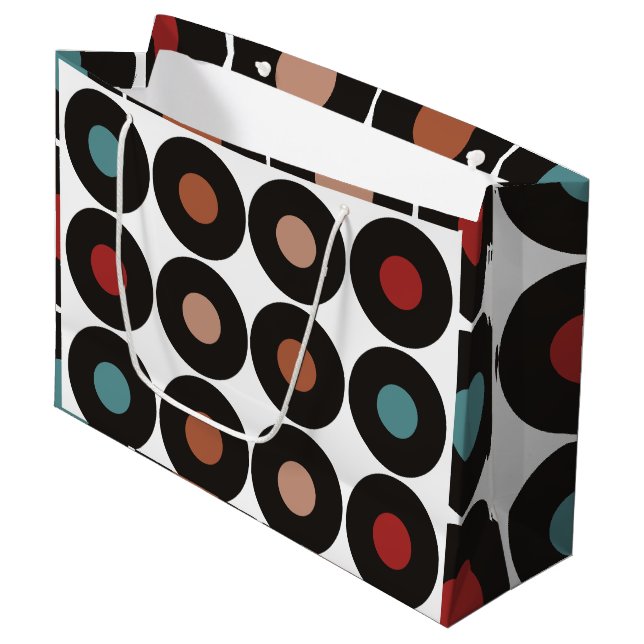 Bolsa De Regalo Grande Fiesta de cumpleaños de música de los 60 de Retro  (Angulo Anverso)