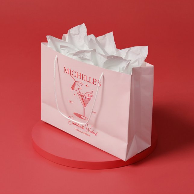Bolsa De Regalo Grande Fiesta de Despedida de Soltera con Cócteles Retro (Subido por el creador)